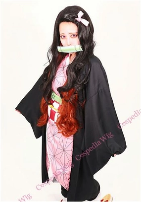 "Demon Slayer" Nezuko Kamado style cosplay wig Desktop Display Toy Limited Edition