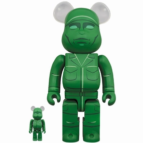 Change Bring BE@RBRICK Green Army Men 100% & 400% Figure