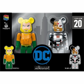 Professional Tool Volcano Eruption BE@RBRICK Happy Lottery Ver. DC Aquaman & Cyborg 100% Set