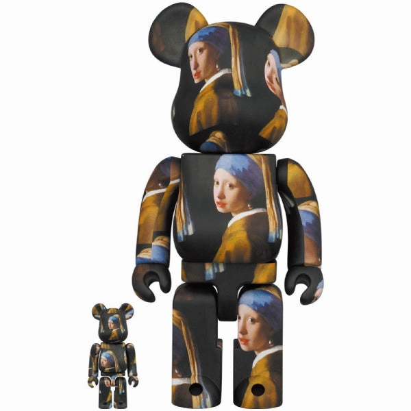 BE@RBRICK Johannes Vermeer "Girl with a Pearl Earring" 100% & 400%, 1000% Unicorn Pal Balance Keep