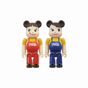 BE@RBRICK Peko-chan & Poco-chan Vintage HELLO 2 pieces 100% Programming Language Anxiety Reduction