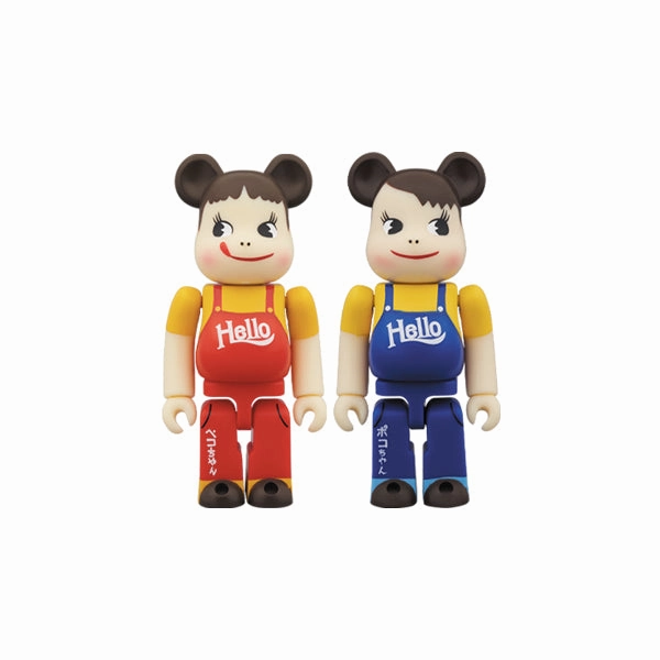 BE@RBRICK Peko-chan & Poco-chan Vintage HELLO 2 pieces 100% Programming Language Anxiety Reduction