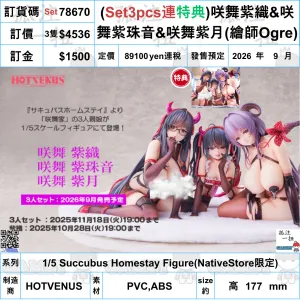 ?a:78670 <?r$4536> #(Set3pcs?B??)?D????&?D????????&?D??????(?L??Ogre)=1/5 Succubus Homestay Figure Adventure Character
