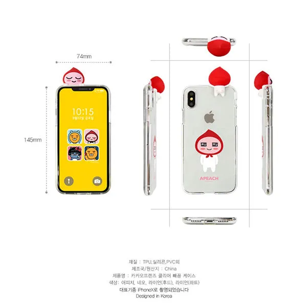 KAKAO Clear Mascot APeach iPhone Case Mitosis Meiosis