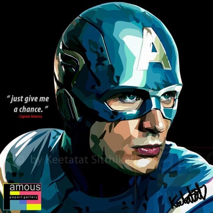 Constellation Guide Pop Art Wall Decoration Drawing (Captain America - Just give me)