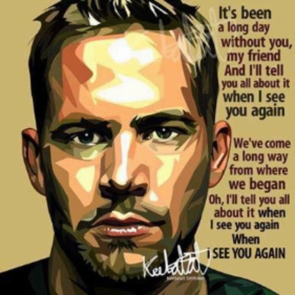 Pop Art Wall Decoration Drawing (Paul Walker See You Again) ???_???@?? ? Dice Roll