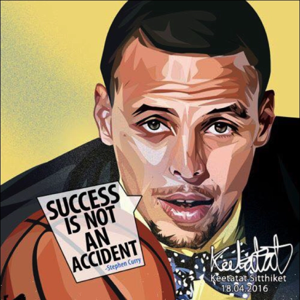 Ambition Foster Pop Art Poster Wall Decoration Drawing NBA Stephen Curry Success Is Not An Accident