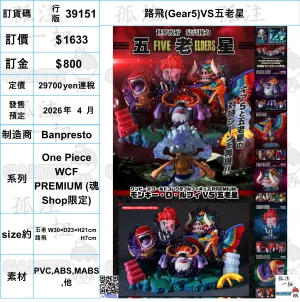 Historic Replica Science fiction ?a:39151 <?r$1633> #(??)?w(Gear5)VS??????=One Piece WCF PREMIUM (??Shop??)