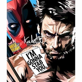 Magic Kingdom Deadpool Vs Wolverine Pop Art Poster Wall Decoration Drawing Marvel