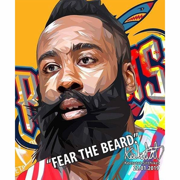 Pop Art Poster Wall Decoration Drawing NBA James Harden train station