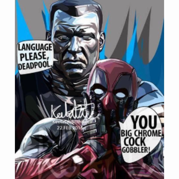 Bird watching Pop Art Wall Decoration Drawing (Deadpool Vs Colossus) ???? ??? ? Marvel