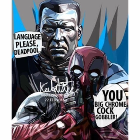Fairness Maintain Climbing Gear Pop Art Wall Decoration Drawing (Deadpool Vs Colossus) ???? ??? ? Marvel