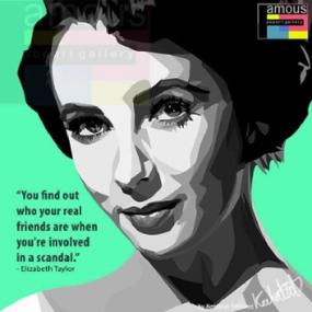 Knight Warrior Strength Building Pop Art Wall Decoration Drawing (Elizabeth Taylor) ?????????R ?