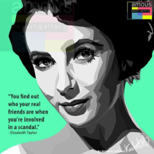 Pop Art Wall Decoration Drawing (Elizabeth Taylor) ?????????R ? Aquarium Care Space Science