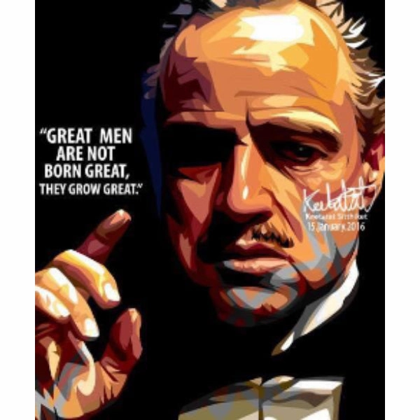 Fame Achieve Elementary Age Pop Art Wall Decoration Drawing (Don Vito Corleone - Great Men) ?? Godfather ?