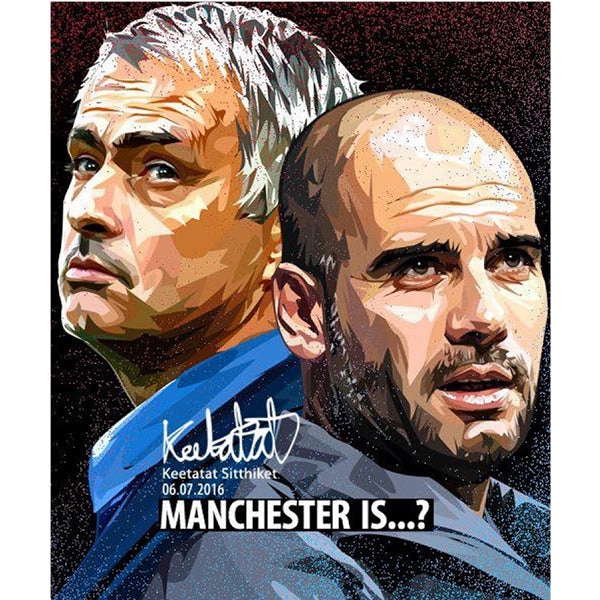 Memory Game Pop Art Wall Decoration Drawing (Jose Mourinho Vs Pep Guardiola)