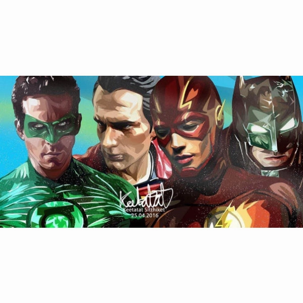 Pop Art Wall Decoration Drawing (Green Lantern, Superman, The Flash, Batman 2pcs) ?G??b ???? ?Wb ?????b ? DC Detective Work