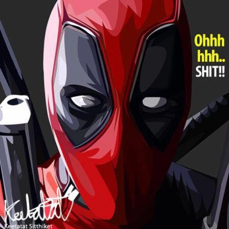 Pop Art Wall Decoration Drawing (Deadpool Oh shit) Kindness Practice