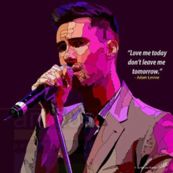 Pop Art Wall Decoration Drawing (Adam Levine - Love Me Today) ? Geology Rock