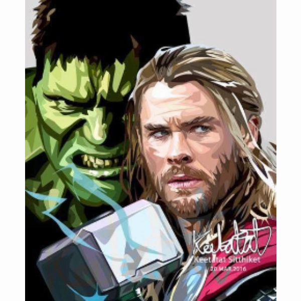 Little Artist Pop Art Wall Decoration Drawing (Hulk VS Thor) ?b?t ???? ? Marvel