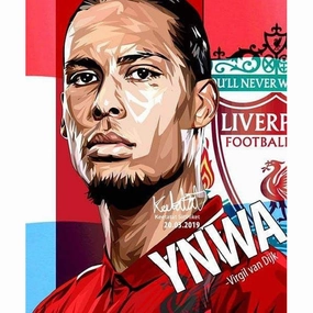 Pop Art Poster Wall Decoration Drawing Virgil Van Dijk Liverpool Fish Tank