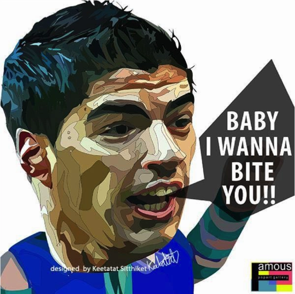 Pop Art Wall Decoration Drawing (Luis Suarez - Baby I Wanna Bite You) Planet Protect