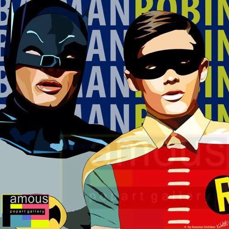 Coordination Skill Martial Art Developmental Narrative Pop Art Wall Decoration Drawing (Batman & Robin)