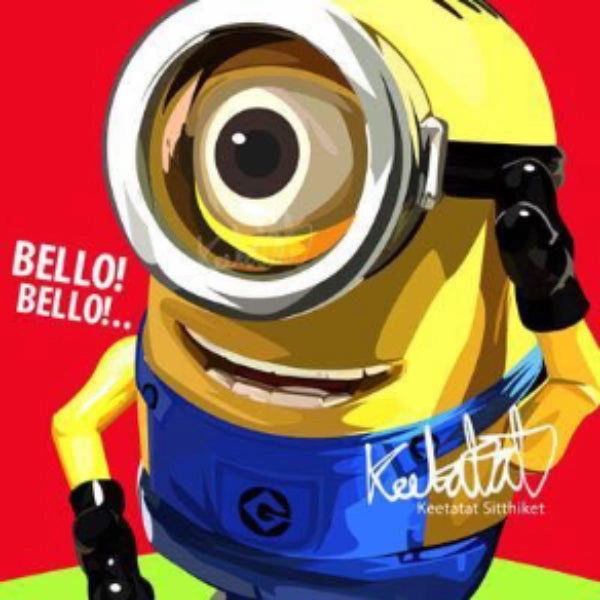 Interactive Design Pop Art Wall Decoration Drawing (Minions - Bello!) ??????F ?