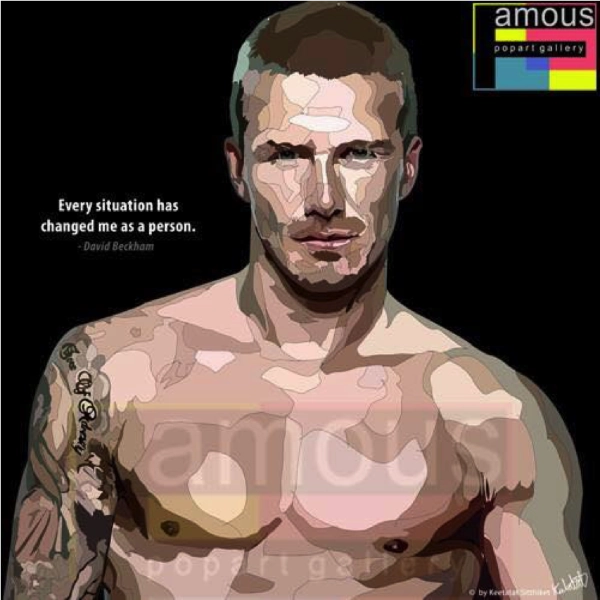 Pop Art Wall Decoration Drawing (David Beckham - Naked) Song Composition