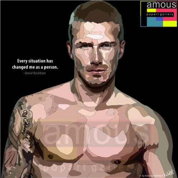 Public Speaking Surf Board Pop Art Wall Decoration Drawing (David Beckham - Naked)
