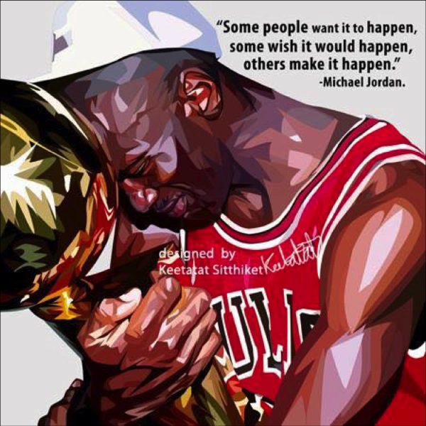 Pop Art Poster Wall Decoration Drawing NBA Michael Jordan White Responsibility Take