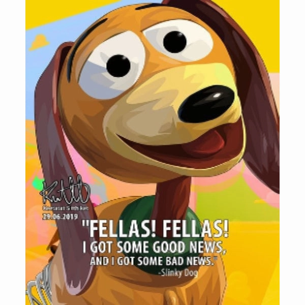 Pop Art Wall Decoration Drawing (Slinky Dog - I got some good news) ??????? Toy Story ?????? ? Household Items Score Board
