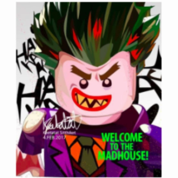 Insight Acquire Pop Art Wall Decoration Drawing (Lego Joker - Welcome To The Madhouse) ?? ?