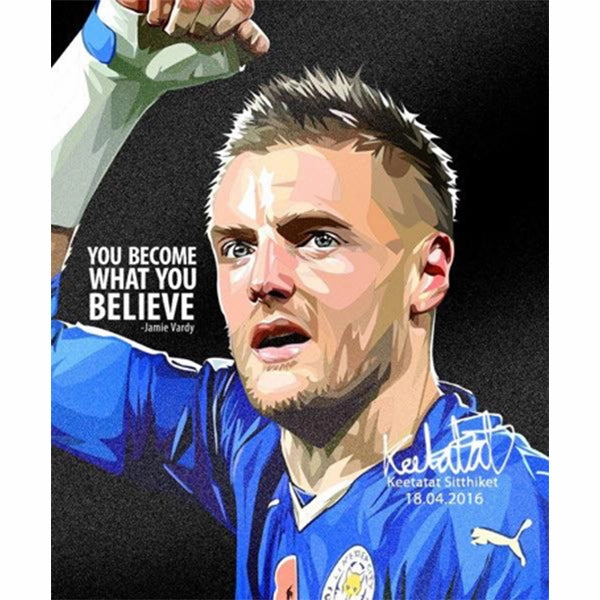 Movie Set Courage Inspire Pop Art Wall Decoration Drawing (Jamie Vardy)