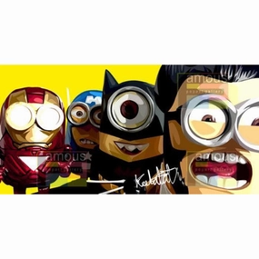 Happiness Achieve Pop Art Wall Decoration Drawing (Minions Set) ??????F ?