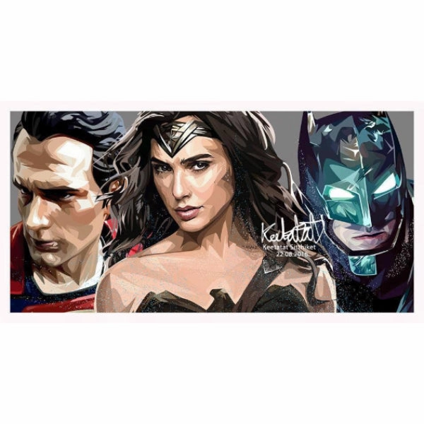 Pop Art Wall Decoration Drawing (Superman vs Wonder Woman vs Batman 2pcs Set) ???? ?????b ?????b ? DC Comic Book
