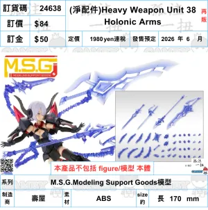 Archeological Replica ?a:24638 <?r$84> #(?Q???)(?Q???)(?Q???)Heavy Weapon Unit 38 Holonic Arms=M.S.G.Modeling Support Goods??