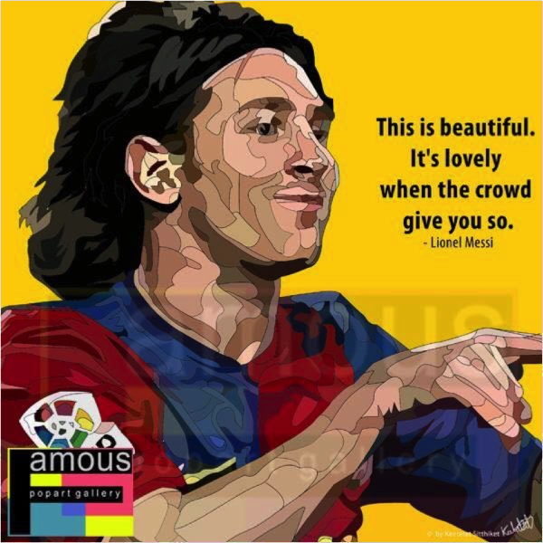 Seed Germination Pop Art Wall Decoration Drawing (Lionel Messi - Yellow)