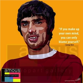 Indoor Sport Character Arc Pop Art Wall Decoration Drawing (George Best)
