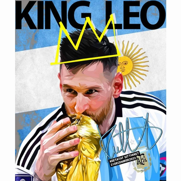 Pop Art Wall Decoration Drawing (Lionel Messi - King Leo) ?? ? Collaboration Project