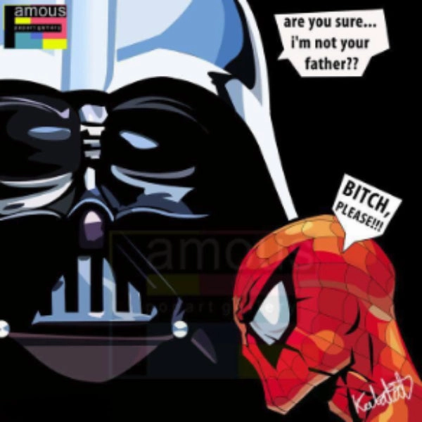 Character Development Programming Language Pop Art Wall Decoration Drawing (Darth Vader VS Spiderman) ?????? ???? ??b ? Star Wars Marvel