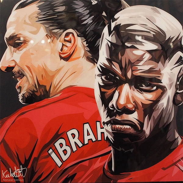Pop Art Wall Decoration Drawing (Zlatan Ibrahimovic Vs Pogba) Little Artist Performance Indicator