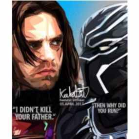 Bead Craft Pop Art Wall Decoration Drawing (Winter Soldier x Black Panther - I Didn't Kill Your Father, Then Why Did You Run) ?????? ?? ? Marvel