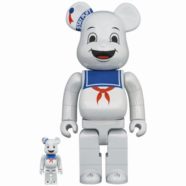 BE@RBRICK STAY PUFT MARSHMALLOW MAN WHITE CHROME Ver. 100?? & 400?? SET Race Car