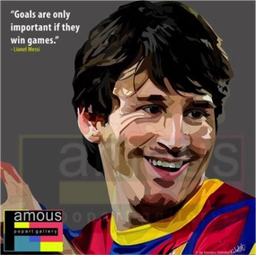 Relationship Value Prince Princess Pop Art Wall Decoration Drawing (Lionel Messi - Grey)