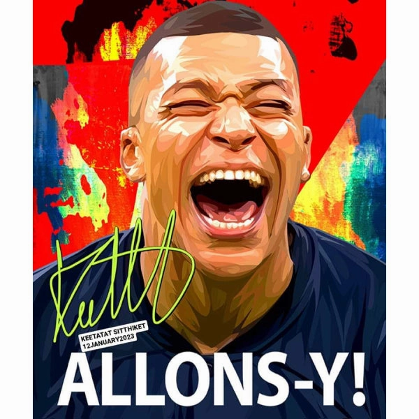 Pop Art Wall Decoration Drawing (Kylian Mbappe - Alloys) ? ALLONS-Y Color Recognition