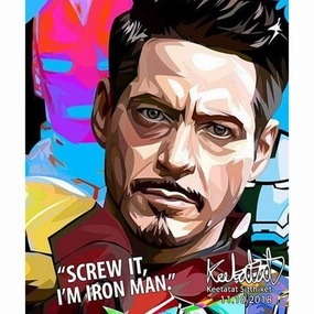 Tony Stark Marvel Pop Art Poster Wall Decoration Drawing Land Preserve