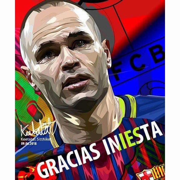 Science Kit Empathy Build Pop Art Poster Wall Decoration Drawing Andres Iniesta Barcelona