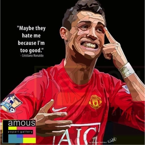 Pop Art Wall Decoration Drawing (Cristiano Ronaldo - Maybe They Hate Me) Aquarium Care Reading Pro