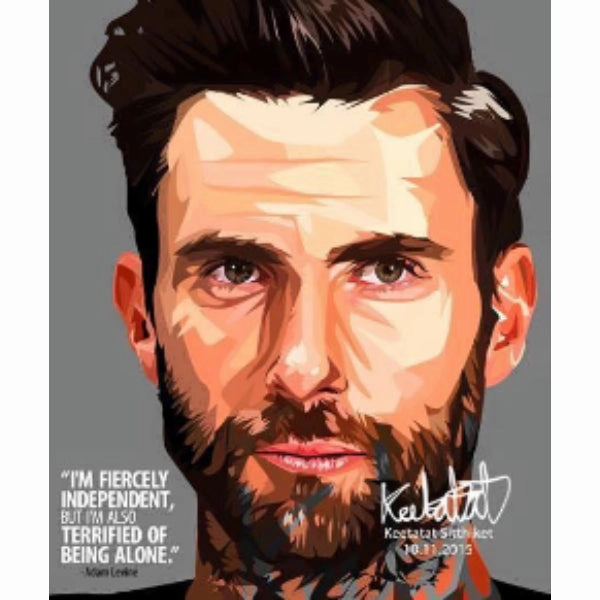 Pop Art Wall Decoration Drawing (Adam Levine I'm Fiercely Independent) ? Rhythm Practice Work Perform